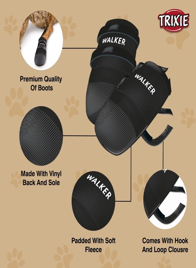 Trixie Walker Care Protective Dog Boots, Walking Shoes, Paw Protector for Dogs - Fast Healing Support, Hook & Loop Fastener, Breathable Polyester, Paw Injury Protection, 4pcs (XXL) - Image 4